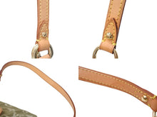 画像をギャラリービューアに読み込む, LOUIS VUITTON ルイヴィトン ミニ プリーティ ワンショルダーバッグ M95217 モノグラム デニム カーキ 美品 中古 4c070171