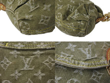 画像をギャラリービューアに読み込む, LOUIS VUITTON ルイヴィトン ミニ プリーティ ワンショルダーバッグ M95217 モノグラム デニム カーキ 美品 中古 4c070171