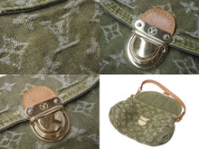 画像をギャラリービューアに読み込む, LOUIS VUITTON ルイヴィトン ミニ プリーティ ワンショルダーバッグ M95217 モノグラム デニム カーキ 美品 中古 4c070171
