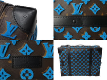 Load image into Gallery viewer, 極美品 LOUIS VUITTON ルイヴィトン ソフトトランク バックパックPM モノグラムタフタージュ M45077 ブラウン ブルー 中古 4c070172