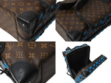 Load image into Gallery viewer, 極美品 LOUIS VUITTON ルイヴィトン ソフトトランク バックパックPM モノグラムタフタージュ M45077 ブラウン ブルー 中古 4c070172