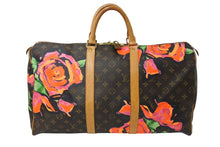 画像をギャラリービューアに読み込む, LOUIS VUITTON ルイヴィトン モノグラム ローズ キーポル50 ボストンバッグ M48605 PVC ブラウン ピンク ブラウン 美品 中古 4c070177