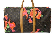 画像をギャラリービューアに読み込む, LOUIS VUITTON ルイヴィトン モノグラム ローズ キーポル50 ボストンバッグ M48605 PVC ブラウン ピンク ブラウン 美品 中古 4c070177
