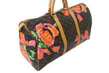 画像をギャラリービューアに読み込む, LOUIS VUITTON ルイヴィトン モノグラム ローズ キーポル50 ボストンバッグ M48605 PVC ブラウン ピンク ブラウン 美品 中古 4c070177