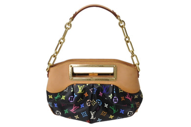 極美品 LOUIS VUITTON ルイヴィトン ジュディPM ワンショルダーバッグ M40258 PVC ヌメ革 モノグラム マルチカラー 村上隆 中古 4c070182