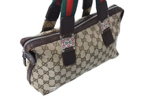 Load image into Gallery viewer, GUCCI グッチ ハンドバッグ GGキャンバス シェリーライン 145759 092122 イタリア製 ベージュ レッド グリーン 良品 中古 4c070187