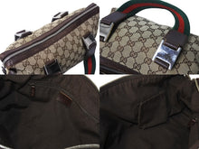 Load image into Gallery viewer, GUCCI グッチ ハンドバッグ GGキャンバス シェリーライン 145759 092122 イタリア製 ベージュ レッド グリーン 良品 中古 4c070187