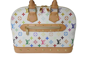 極美品 LOUIS VUITTON ルイヴィトン 村上隆 ハンドバッグ アルマ M92647 モノグラムマルチ ホワイト 中古 4c070192