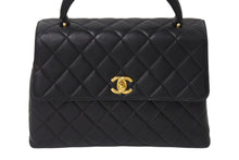 画像をギャラリービューアに読み込む, 極美品 CHANEL シャネル ケリー型 マトラッセ ハンドバッグ スモール 4番台 ラムレザー ブラック ゴールド金具 中古 4c070194