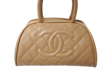 画像をギャラリービューアに読み込む, 極美品 CHANEL シャネル マトラッセ ハンドバッグ ミニボストン型バッグ ココマーク 11番台 キャビアスキン ベージュ 中古 4c07019