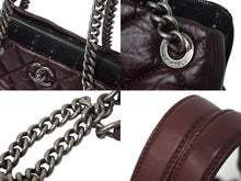 画像をギャラリービューアに読み込む, 極美品 CHANEL シャネル マトラッセ ココマーク 2way ハンドバッグ チェーンショルダーバッグ 18番台 ワインレッド ブラック 中古 4c070197