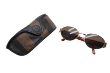 画像をギャラリービューアに読み込む, FENDI フェンディ サングラス メガネ SL 7120 イタリア製 メタル プラスチック レッド ゴールド金具 美品 中古 4c070203