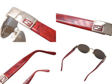 画像をギャラリービューアに読み込む, FENDI フェンディ サングラス メガネ SL 7120 イタリア製 メタル プラスチック レッド ゴールド金具 美品 中古 4c070203