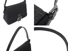 画像をギャラリービューアに読み込む, FENDI フェンディ ズッキーノ マンマバケット ハンドバッグ ワンショルダー キャンバス レザー ブラック ズッカ 8BR001 美品 中古 4c070209