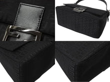 画像をギャラリービューアに読み込む, FENDI フェンディ ズッキーノ マンマバケット ハンドバッグ ワンショルダー キャンバス レザー ブラック ズッカ 8BR001 美品 中古 4c070209