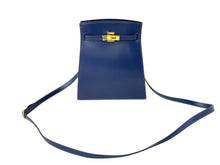 Load image into Gallery viewer, HERMES エルメス ショルダーバッグ ケリースポーツPM ○Y刻印 ブルー系 ゴールド ボックスカーフ 美品 中古 4c070216
