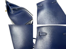 Load image into Gallery viewer, HERMES エルメス ショルダーバッグ ケリースポーツPM ○Y刻印 ブルー系 ゴールド ボックスカーフ 美品 中古 4c070216
