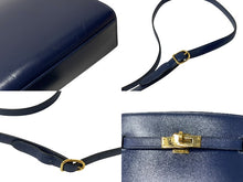 Load image into Gallery viewer, HERMES エルメス ショルダーバッグ ケリースポーツPM ○Y刻印 ブルー系 ゴールド ボックスカーフ 美品 中古 4c070216