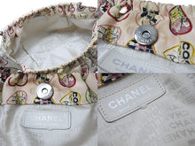 画像をギャラリービューアに読み込む, CHANEL シャネル バレンタイン限定 チェーンハンドバッグ 総柄 10番台 フランス製 コットン レザー ピンク シルバー 美品 中古 4c070218