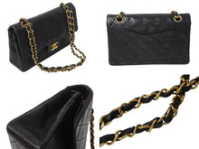 画像をギャラリービューアに読み込む, CHANEL シャネル マトラッセ23 Wフラップ ラムスキン 2番台 ブラック ゴールド金具 美品 中古 4c070235