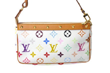 Load image into Gallery viewer, LOUIS VUITTON ルイヴィトン モノグラム マルチカラー ポシェット アクセソワール アクセサリーポーチ M92649 村上隆 ホワイト 美品 中古 4c070239