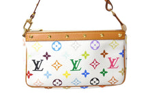 Load image into Gallery viewer, LOUIS VUITTON ルイヴィトン モノグラム マルチカラー ポシェット アクセソワール アクセサリーポーチ M92649 村上隆 ホワイト 美品 中古 4c070239