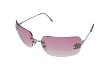 画像をギャラリービューアに読み込む, CHANEL シャネル リムレス サングラス 4017-D c.124/58 サイズ62□17 120 ココマーク ラインストーン ピンク グラデーション 美品 中古 4c070244