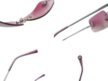 画像をギャラリービューアに読み込む, CHANEL シャネル リムレス サングラス 4017-D c.124/58 サイズ62□17 120 ココマーク ラインストーン ピンク グラデーション 美品 中古 4c070244