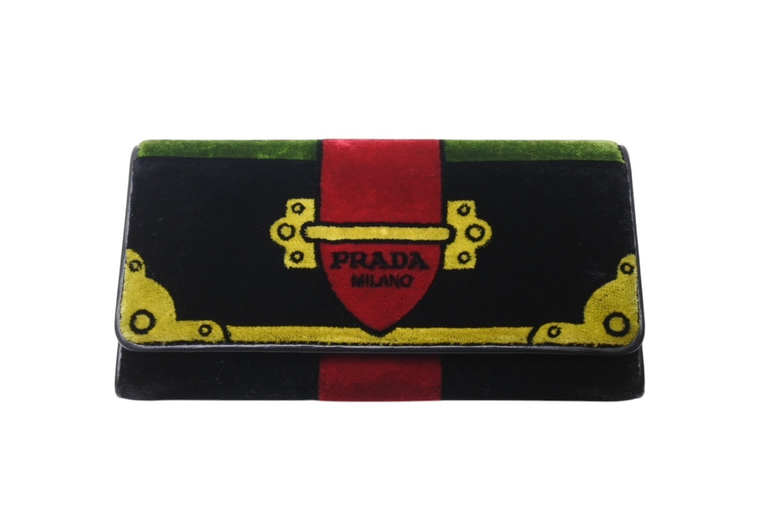 PRADA プラダ カイエ ベルベット 二つ折り長財布 ロングウォレット VELLTO RICAMO ベロア マルチカラー 美品 中古  4c070252 – Casanova Vintage