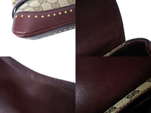 Load image into Gallery viewer, 極美品 GUCCI グッチ ワンショルダー チェーンハンド ホースビット 119186 2684 キャンバス レザー ベージュ ワインレッド 中古 4c070253