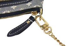 Load image into Gallery viewer, LOUISVUITTON ルイヴィトン LV ミニラン ミニアクセポーチ M95754 キャンバス レザー グレー ネイビー ゴールド金具 美品 中古 4c070256