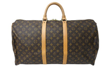 Load image into Gallery viewer, LOUIS VUITTON ルイヴィトン モノグラム キーポル55 ボストンバッグ ブラウン ロゴ ゴールド金具 M41414 美品 中古 4c070260