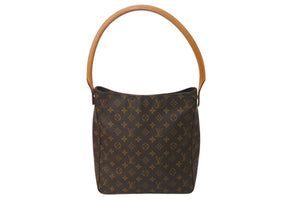 LOUIS VUITTON ルイヴィトン ルーピングGM ハンドバッグ モノグラム M51145 MI0070 ブラウン ゴールド金具 美品 中古 4c070261