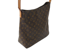 LOUIS VUITTON ルイヴィトン ルーピングGM ハンドバッグ モノグラム M51145 MI0070 ブラウン ゴールド金具 美品 中古 4c070261