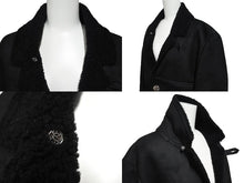 画像をギャラリービューアに読み込む, CHROME HEARTS クロムハーツ RNCH SHRLNG VJ ムートンコート サイズM ラムレザー クロスボールボタン シルバー925 美品 中古 4c070272