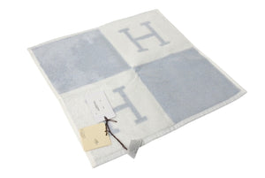 New Unused HERMES Avalon Hand Towel Made in France Cotton Blue White Used 4c070280