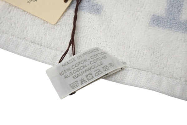 New Unused HERMES Avalon Hand Towel Made in France Cotton Blue White Used 4c070280