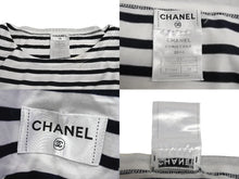 画像をギャラリービューアに読み込む, CHANEL シャネル 長袖Ｔシャツ C07811W04206 サイズM 2008年 クリスマス限定 ココマーク ボーダー ホワイト 美品 中古 4c070293