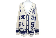 画像をギャラリービューアに読み込む, 極美品 CHANEL シャネル ニットカーディガン P61037K46380 サイズ34 19SS ツイード ココマーク シルク混 アイボリー ネイビー 中古 4c070295