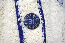 画像をギャラリービューアに読み込む, 極美品 CHANEL シャネル ニットカーディガン P61037K46380 サイズ34 19SS ツイード ココマーク シルク混 アイボリー ネイビー 中古 4c070295