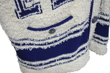 画像をギャラリービューアに読み込む, 極美品 CHANEL シャネル ニットカーディガン P61037K46380 サイズ34 19SS ツイード ココマーク シルク混 アイボリー ネイビー 中古 4c070295
