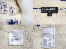 画像をギャラリービューアに読み込む, 極美品 CHANEL シャネル ニットカーディガン P61037K46380 サイズ34 19SS ツイード ココマーク シルク混 アイボリー ネイビー 中古 4c070295