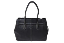 Load image into Gallery viewer, TOD'S トッズ Dバッグ ハンドバッグ トートバッグ ロゴ刻印 イタリア製 レザー ブラック 美品 中古 4c070319