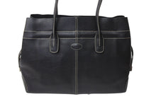 Load image into Gallery viewer, TOD'S トッズ Dバッグ ハンドバッグ トートバッグ ロゴ刻印 イタリア製 レザー ブラック 美品 中古 4c070319