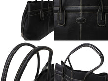 Load image into Gallery viewer, TOD'S トッズ Dバッグ ハンドバッグ トートバッグ ロゴ刻印 イタリア製 レザー ブラック 美品 中古 4c070319