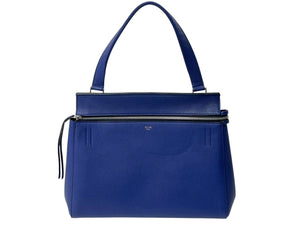 CELINE Edge Medium Handbag Shoulder Tote Bag Leather Blue Silver Hardware Good Condition Used 4c070320
