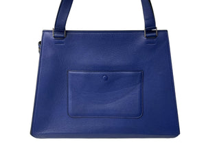 CELINE Edge Medium Handbag Shoulder Tote Bag Leather Blue Silver Hardware Good Condition Used 4c070320
