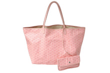 Load image into Gallery viewer, GOYARD ゴヤール サンルイGM トートバッグ ヘリンボーン柄 ピンク PVC レザー ポーチ付き 美品 中古 4c070324