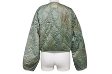 Load image into Gallery viewer, 新品未使用 KAPITAL キャピタル キルティング ムラ染め ライニングクロップ ドボレロ カーキ ナイロン ダウン 4c070335