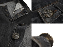 画像をギャラリービューアに読み込む, CHROME HEARTS クロムハーツ LEVI'S リーバイス クロスパッチ ウォッシュドデニムパンツ ブラック系 サイズ26 美品 中古 4c070348